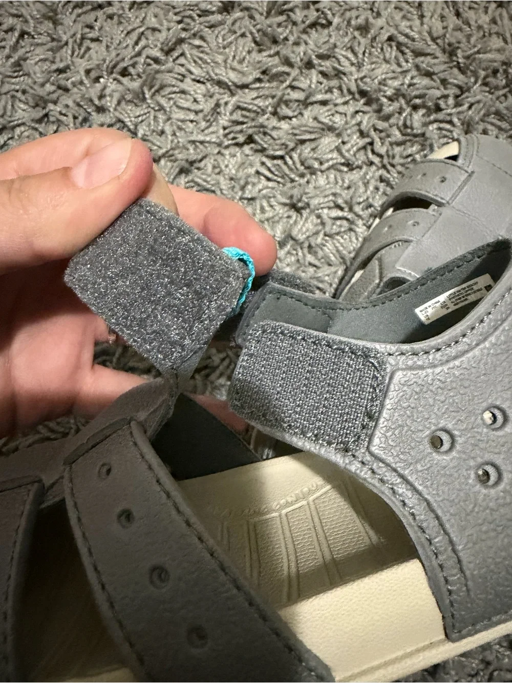 Reef Kids Gray Closed-Toe Sport Sandals with Blue Tabs